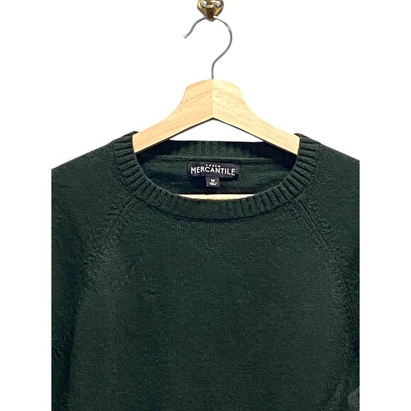 J.Crew Mercantile Wool Blend Crewneck Sweater Green Size M Fishermen Gorpcore - Picture 6 of 12